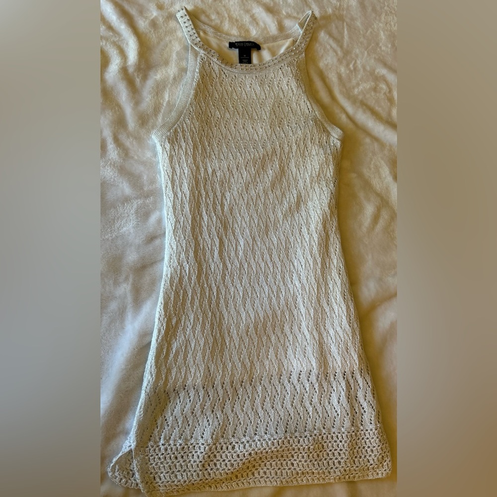 WHBM White knitted mini dress